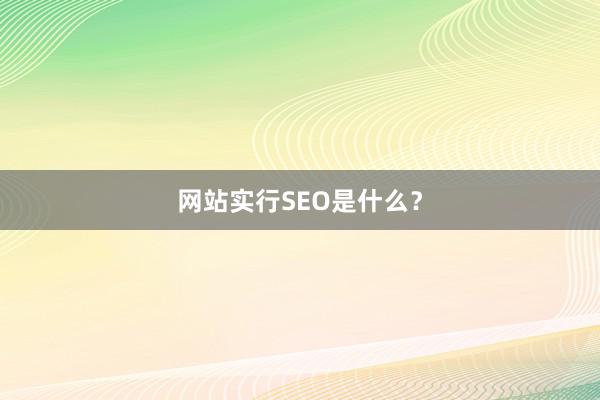网站实行SEO是什么？